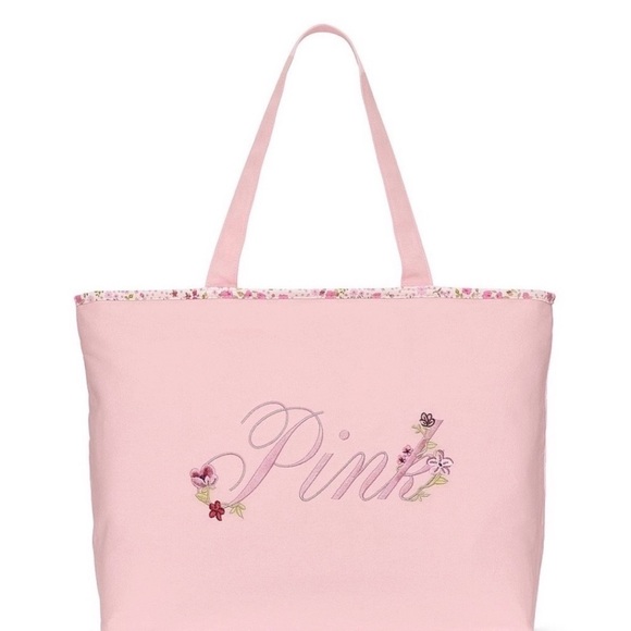 PINK Victoria's Secret Handbags - PINK Victoria's Secret Light Pink Floral Tote